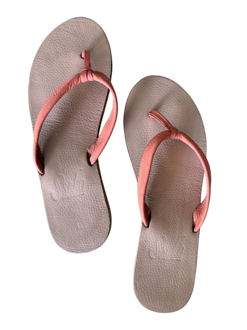 Sseko Leather Custom-Made Orange Flip Flops, 10